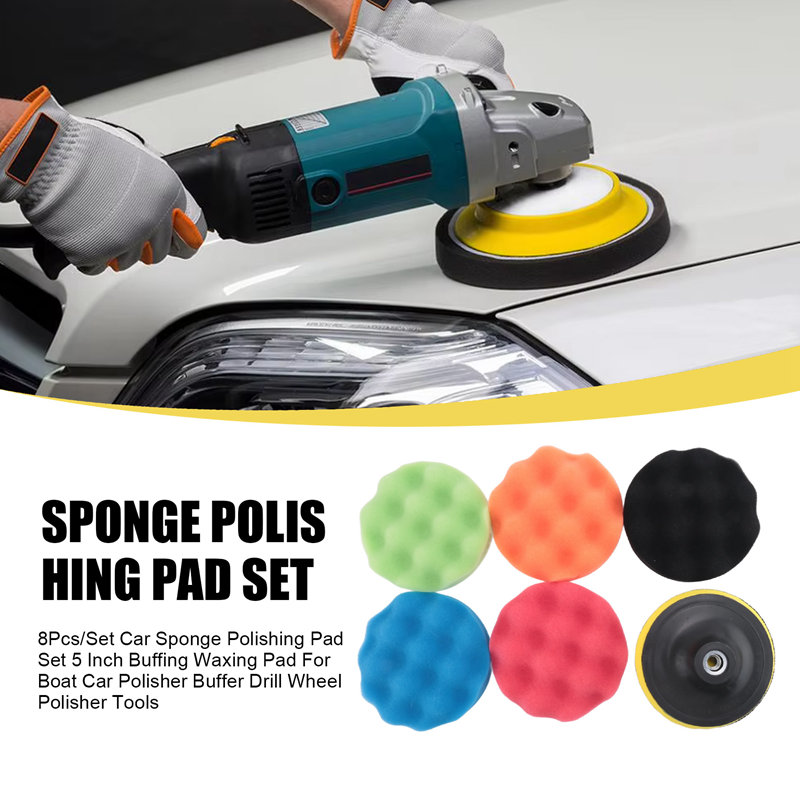 ABJA-8Pcs/Set Car Sponge Polis - Polish Pad Set Buffer recension och pris