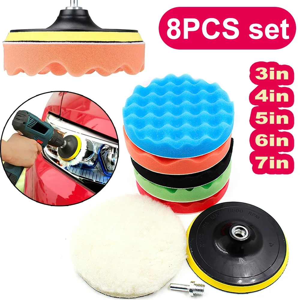 8Pcs Car Polishing Pads Kit 3/ - Polish Pad Set Buffer recension och pris